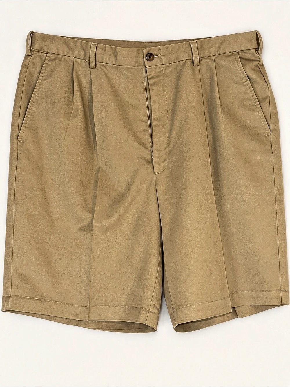 Haggar Men's Flat Front Shorts Brown Waist 38